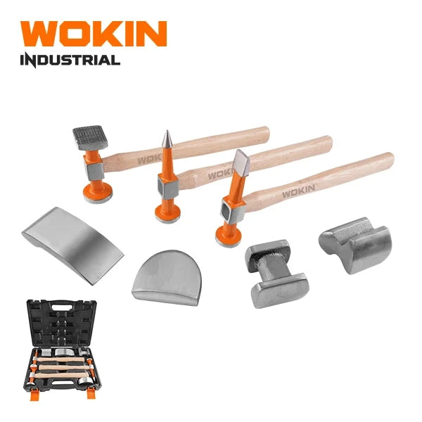 WOKIN 7PCS AUTO BODY FENDER REPAIR HAMMER AND DOLLY SET (INDUSTRIAL)