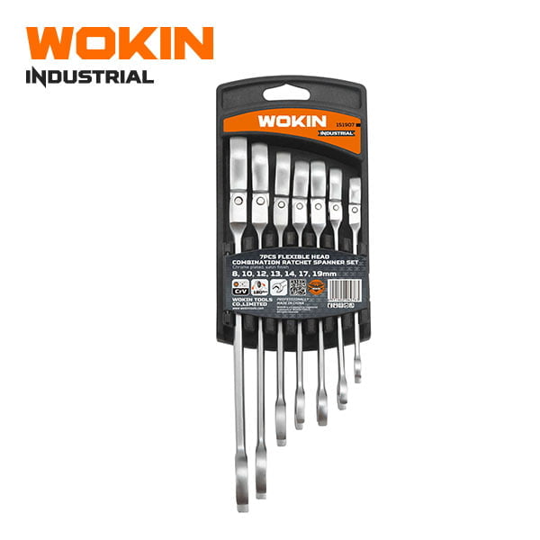 WOKIN 7PCS FLEXIBLE COMBINATION GEAR SPANNER SET(INDUSTRIAL)